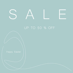 Easter sale background with egg vector illustration