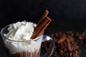 winter warming hot Irish coffee with Whiskey.