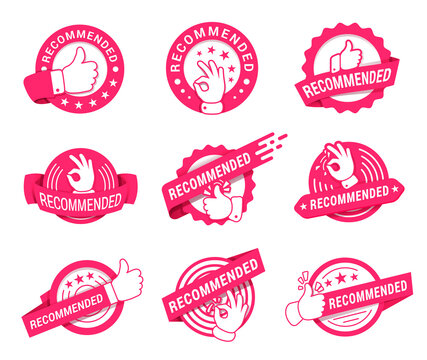 Best recommendation badge, bestseller tag and top rating advice