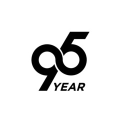 95 infinity Years Anniversary Celebration Vector Template Design Illustration - obrazy, fototapety, plakaty