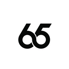 65 infinity Years Anniversary Celebration Vector Template Design Illustration - obrazy, fototapety, plakaty