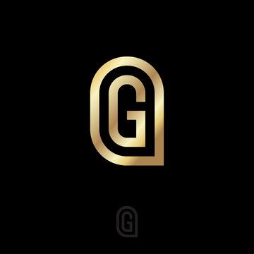 G monogram. Gold letter G inside the speech bubble. Communication, chat emblem. Web icon.