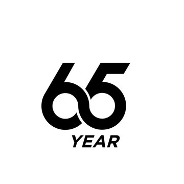 65 infinity Years Anniversary Celebration Vector Template Design Illustration