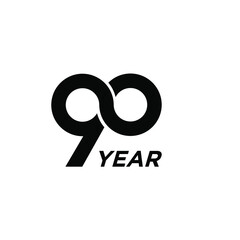 90 infinity Years Anniversary Celebration Vector Template Design Illustration