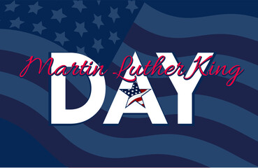 Vector Illustration of stylish text for 'Martin Luther King Day' background.