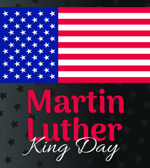 Vector Illustration of stylish text for 'Martin Luther King Day' background.