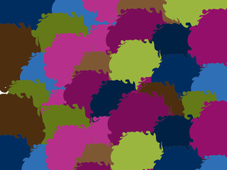 Beautiful of Colorful Art Pink, Green, Brown and Blue Abstract Modern Shape. Image for Background or Wallpaper