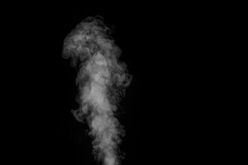 Smoke fragments on a black background. Abstract background, design element, for overlay on pictures
