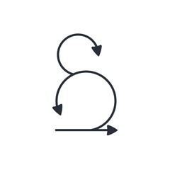 Arrows in a circle. Concept development methodology. Vector icon isolated on white background.