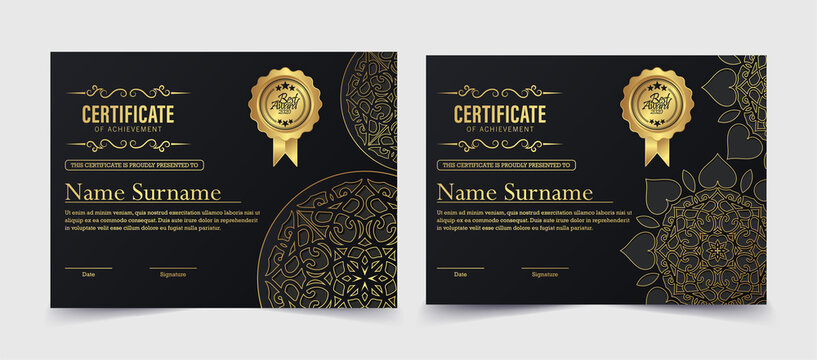 Luxury mandala certificate