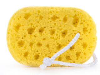 Soft natural bath puff or sponge or scrub, isolated on white background