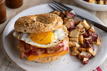 Breakfast Sandwich on a Bagel