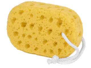 Soft natural bath puff or sponge or scrub, isolated on white background