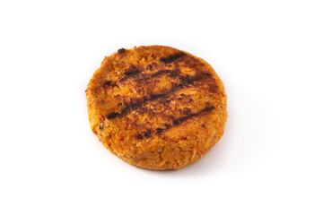 Delicious healthy chickpea burger isolated on white background