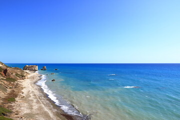 Aphrodite's rock and beach in Cyprus, called Petra tou Romiou