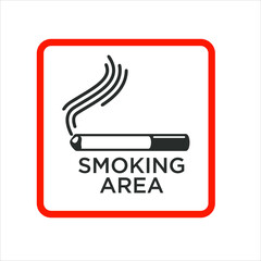 smoking area sign. vector art.
