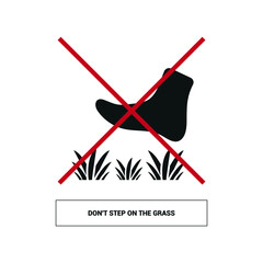 Vector image. Keep off the grass icon.