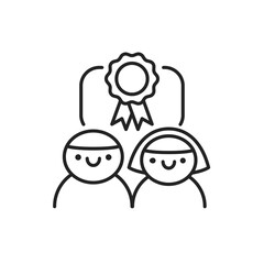 Leadership training color line icon. Pictogram for web page, mobile app, promo.