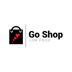 Go shop bag shopping logo icon vector template.