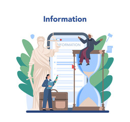 Judge online service or platform. Court worker stand for justice and law.