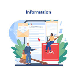 Notary service online service or platform. Professional lawyer signing