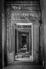 Fototapeta na wymiar Inside a temple in Angkor Wat, Cambodia