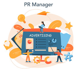 Advertsing manager concept. Commercial advertisement and communication