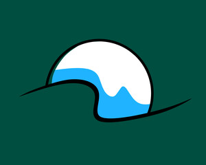 illustration of a ocean waves with white sun