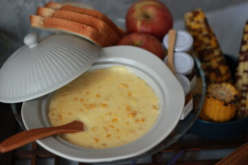 Corn porridge a cooking photograph

