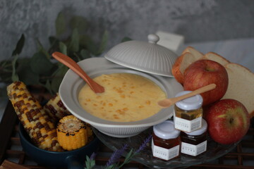 Corn porridge a cooking photograph
