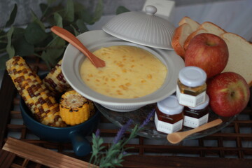 Corn porridge a cooking photograph
