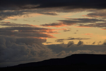 Sunset on Icelandic sky
