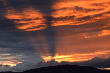 Sunset on Icelandic sky