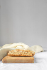 Almond biscotti or almond cantucci, italian cookies