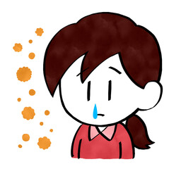 花粉症で鼻水が出る女性