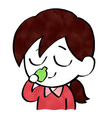 花粉対策のために鼻洗浄をする女性