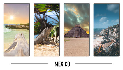 a collage of the landscape of Mexico