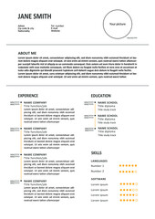 Minimalistic creative CV resume with yellow details