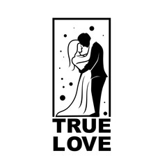 True Love Logo Design Vector