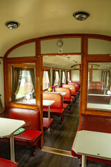 interior of an old restaurant wagon