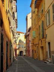 Fototapeta na wymiar narrow street in old port city