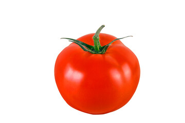 Fresh tomato vegetable on white background with clipping path.