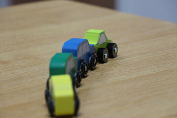Fototapeta premium Toy cars on the table