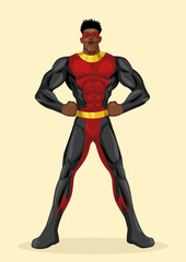 Fototapeta na wymiar Illustration of a black superhero