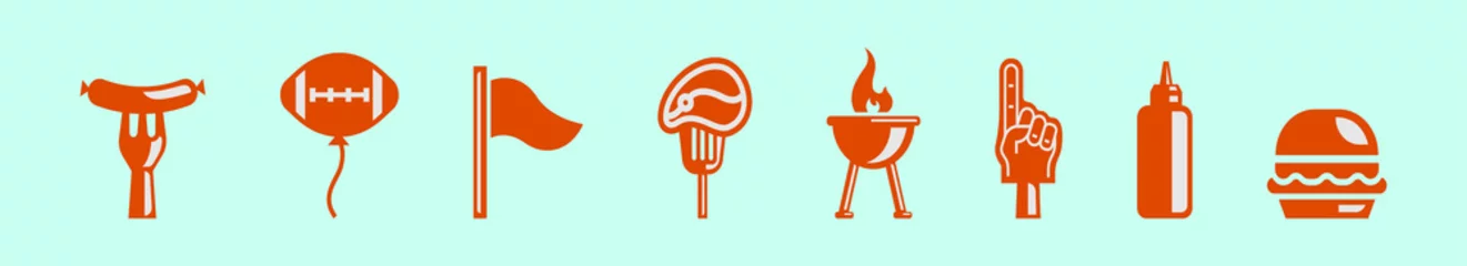 Set von Heckklappen-Party-Cartoon-Icon-Design-Vorlagen mit verschiedenen Modellen. vektorillustration lokalisiert auf blauem hintergrund © eny