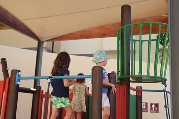 children playing in a playground