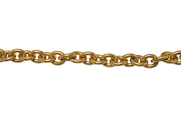 Obraz premium Golden chain isolated on white background.