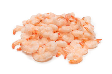 Frozen shrimps background. Top view.