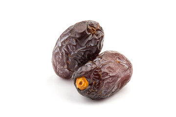 Dried dates fruits isolated on white background