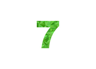Number 7 in green color illustration isolated in white background
